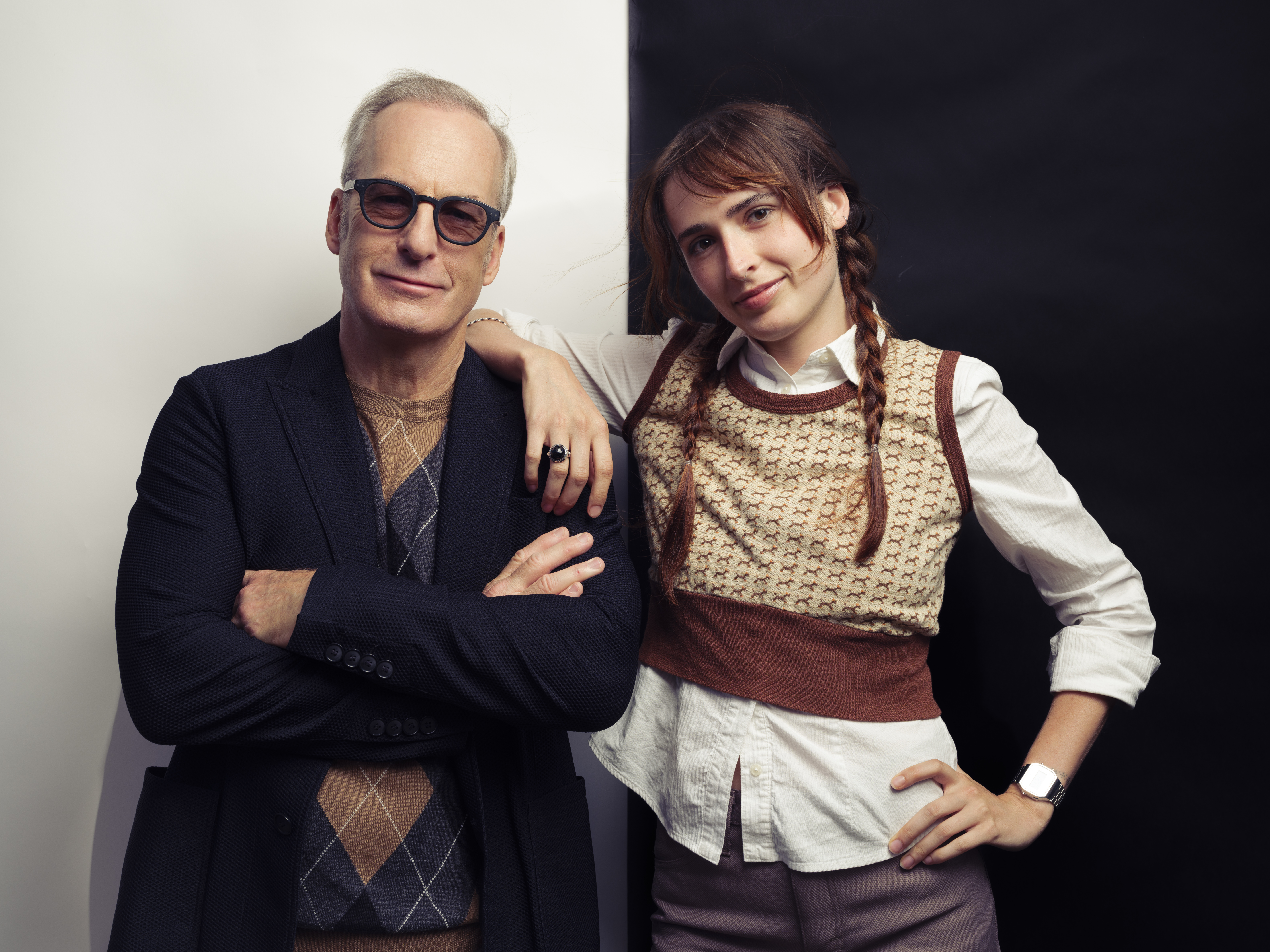 Bob Odenkirk and Erin Odenkirk pose for a portrait to promote their book "Zilot & Other Important Rhymes" on Thursday, Oct. 5, 2023, in New York. (Photo by Drew Gurian/Invision/AP)